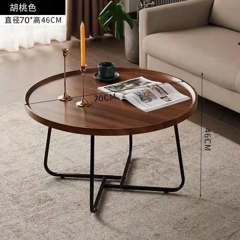 Multi functional coffee table, modern minimalist living room, household circular combination side table