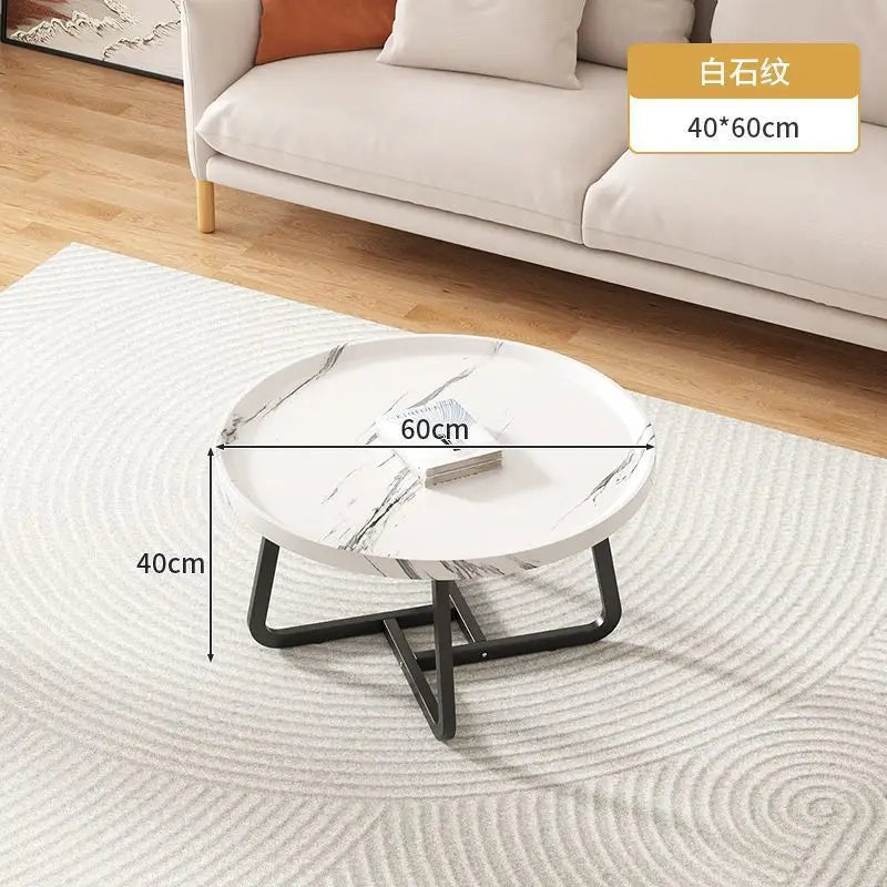 Multi functional coffee table, modern minimalist living room, household circular combination side table
