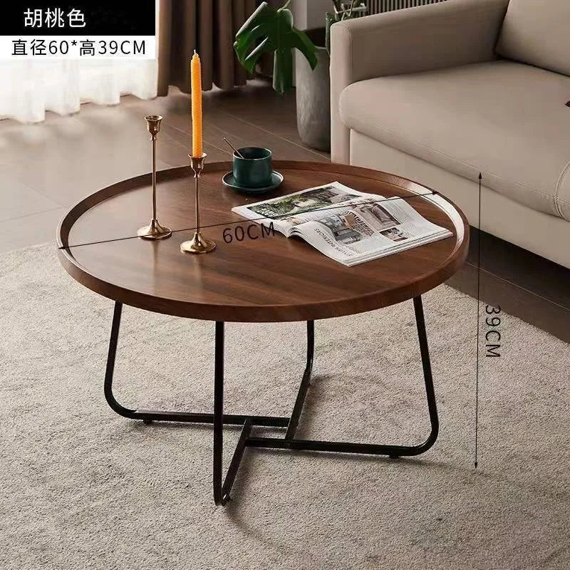 Multi functional coffee table, modern minimalist living room, household circular combination side table