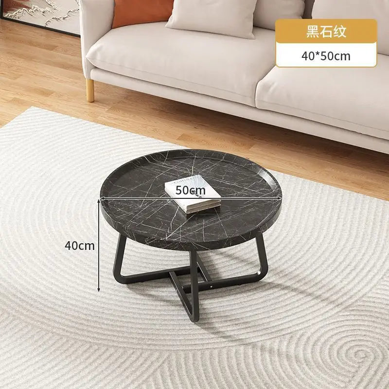 Multi functional coffee table, modern minimalist living room, household circular combination side table
