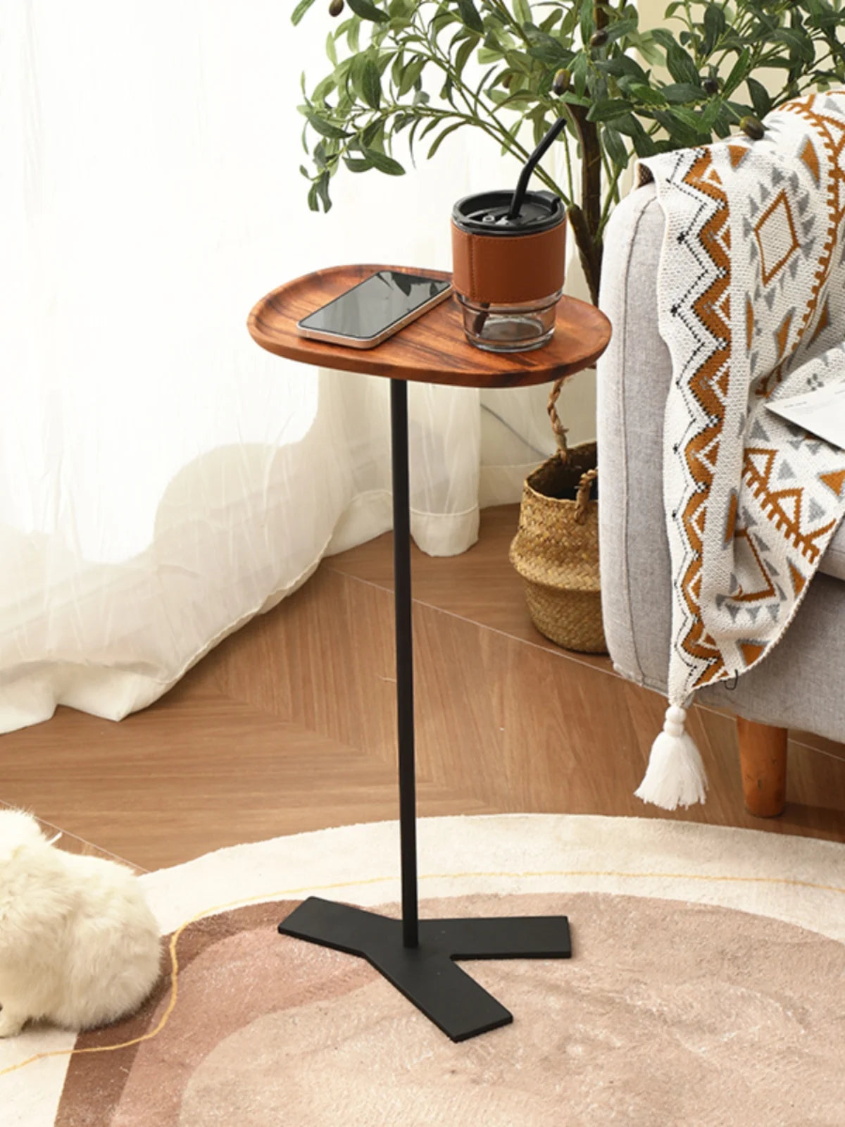 Coffee Table Small Round Table, Minimalist Modern Sofa Side Table, Ins Coffee Table,Luxury-Inspired,Nordic Wrought Iron,Metal