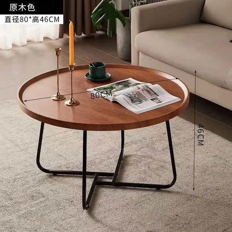 Multi functional coffee table, modern minimalist living room, household circular combination side table