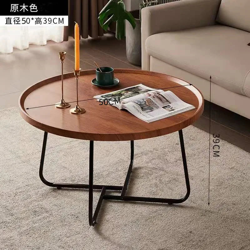 Multi functional coffee table, modern minimalist living room, household circular combination side table