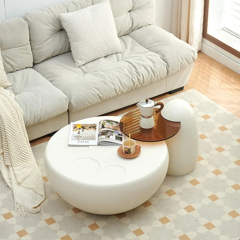 Clear Small Coffee Table Modern Design Balcony Round Coffee Table Living Room Bedroom Mesa De Centro De Sala Room Furniture