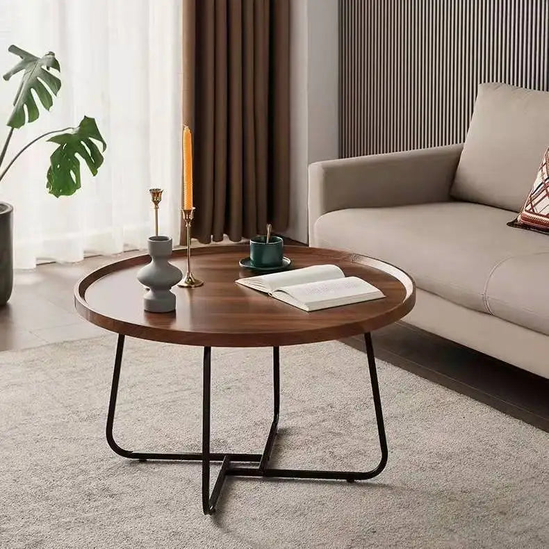 Multi functional coffee table, modern minimalist living room, household circular combination side table