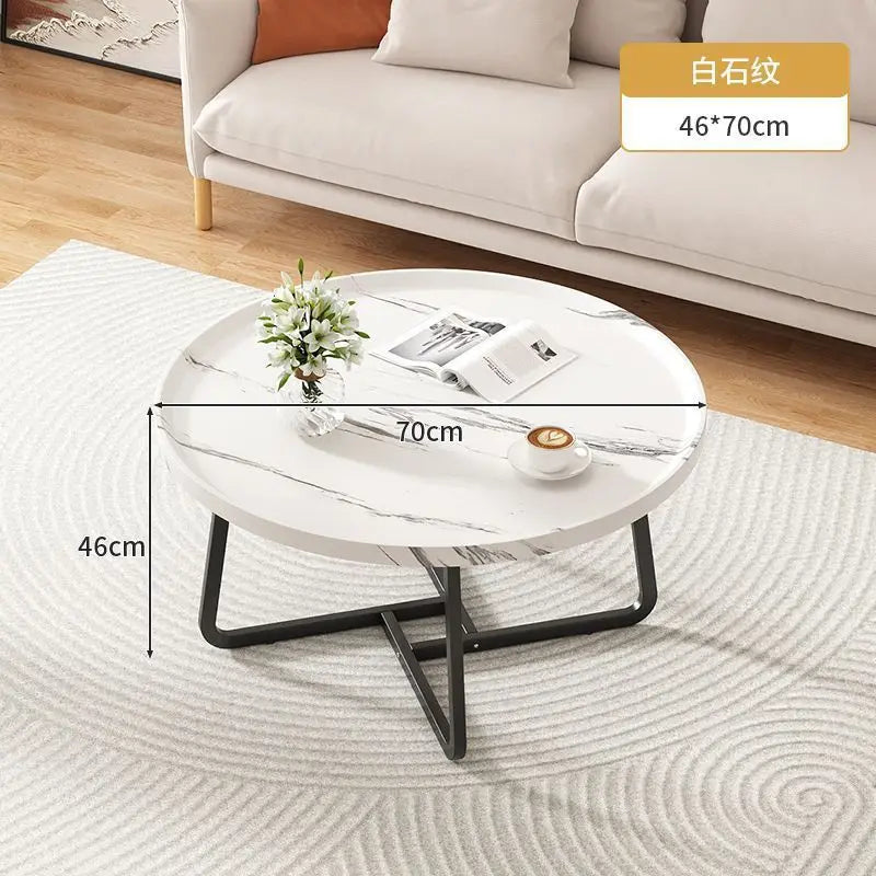Multi functional coffee table, modern minimalist living room, household circular combination side table