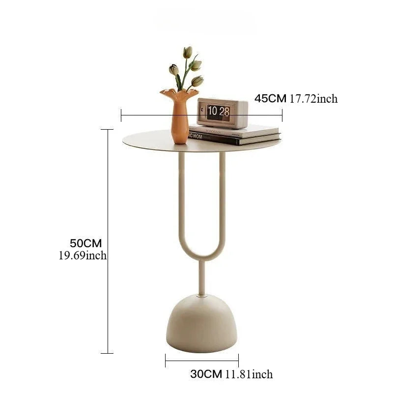 Metal Coffe Table Small End Table Round Side Table Modern Coffee Drink Cocktail Table Accent Pedestal Tables for Living Room