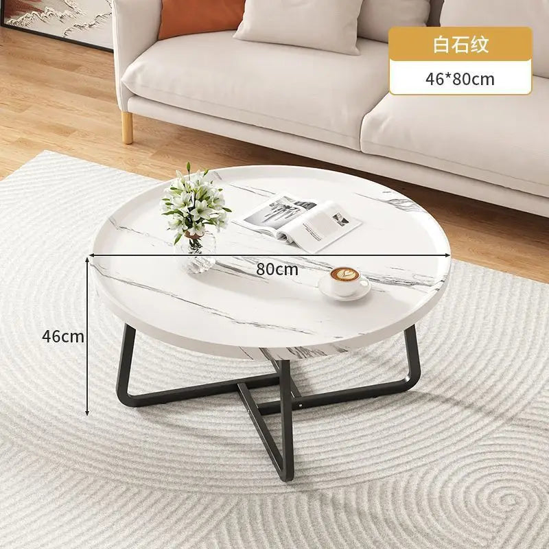 Multi functional coffee table, modern minimalist living room, household circular combination side table