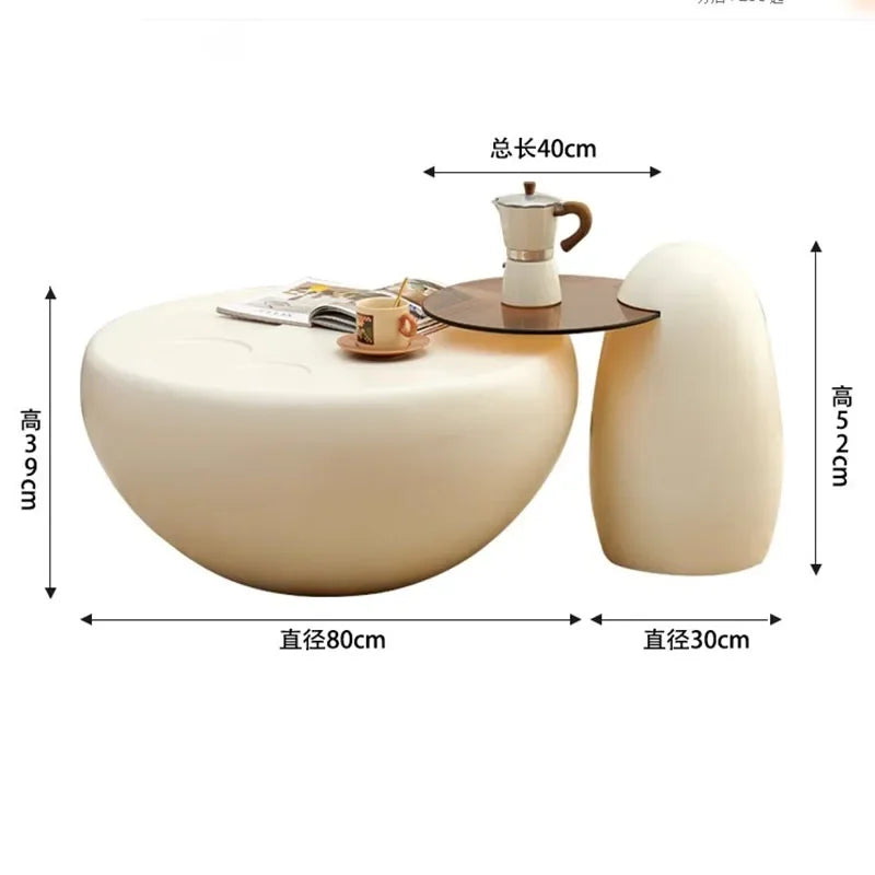 Clear Small Coffee Table Modern Design Balcony Round Coffee Table Living Room Bedroom Mesa De Centro De Sala Room Furniture