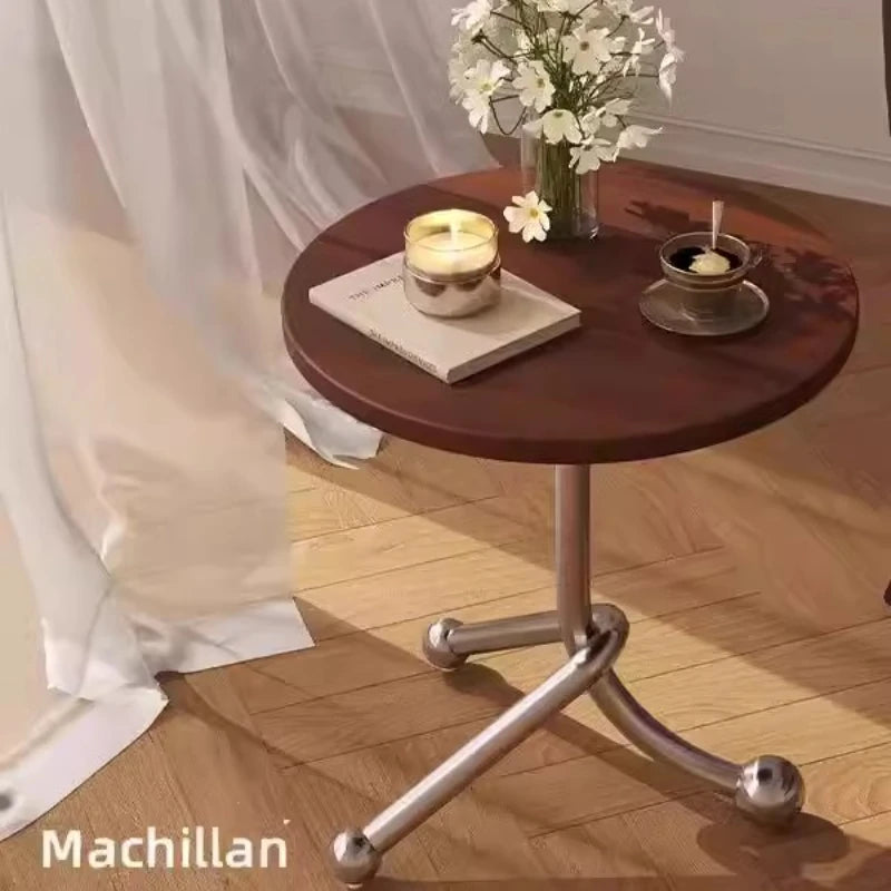 Round Coffee Table Wood Lounge Auxiliary Table Small Tea Modern Creative Furniture Living Room Table Basse Salon Nordic