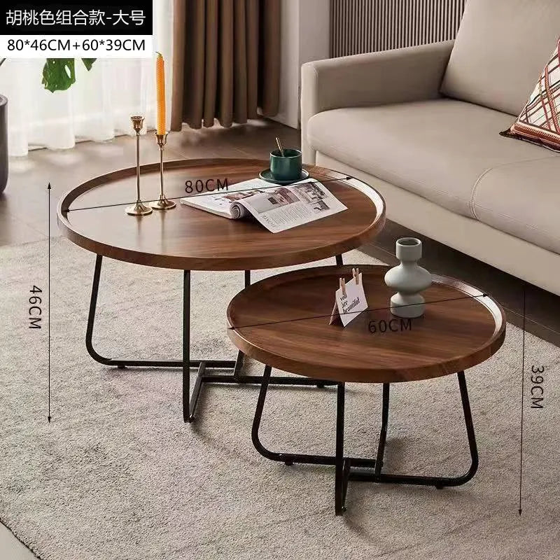 Multi functional coffee table, modern minimalist living room, household circular combination side table