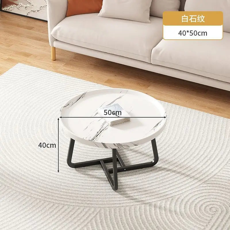 Multi functional coffee table, modern minimalist living room, household circular combination side table