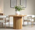 CIRCULAR TABLE AND NATURE THEMED STOOLS
